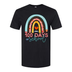 100th Day Of School Teacher 100 Days Smarter Boho Rainbow Softstyle CVC T-Shirt