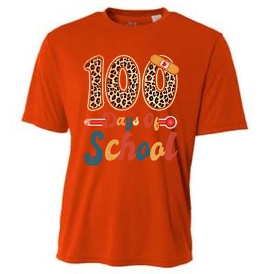 100 Days Of School Nurse Teacher Student 100th Day Of School Cool Gift Cooling Performance Crew T-Shirt