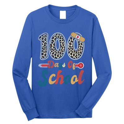 100 Days Of School Nurse Teacher Student 100th Day Of School Cool Gift Long Sleeve Shirt