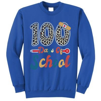 100 Days Of School Nurse Teacher Student 100th Day Of School Cool Gift Sweatshirt