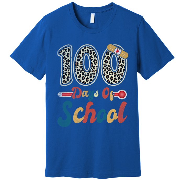 100 Days Of School Nurse Teacher Student 100th Day Of School Cool Gift Premium T-Shirt