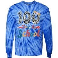 100 Days Of School Nurse Teacher Student 100th Day Of School Cool Gift Tie-Dye Long Sleeve Shirt