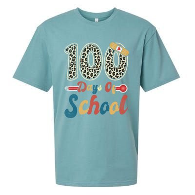 100 Days Of School Nurse Teacher Student 100th Day Of School Cool Gift Sueded Cloud Jersey T-Shirt