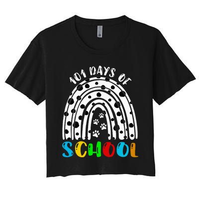 101 Days Of School Smarter Dalmatian Lovers Women's Crop Top Tee