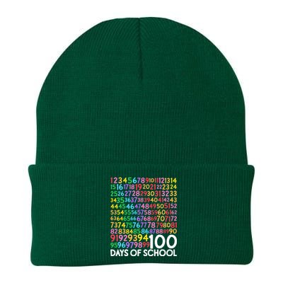 100th Day Of School Teacher 100 Days Math Numbers Knit Cap Winter Beanie