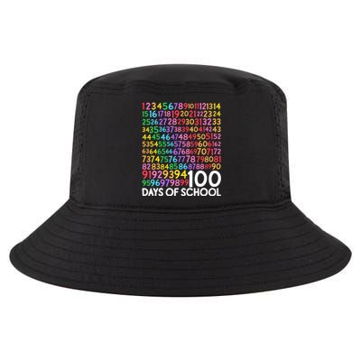 100th Day Of School Teacher 100 Days Math Numbers Cool Comfort Performance Bucket Hat