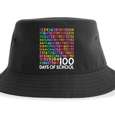 100th Day Of School Teacher 100 Days Math Numbers Sustainable Bucket Hat