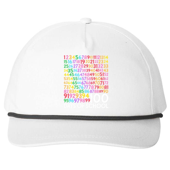 100th Day Of School Teacher 100 Days Math Numbers Snapback Five-Panel Rope Hat