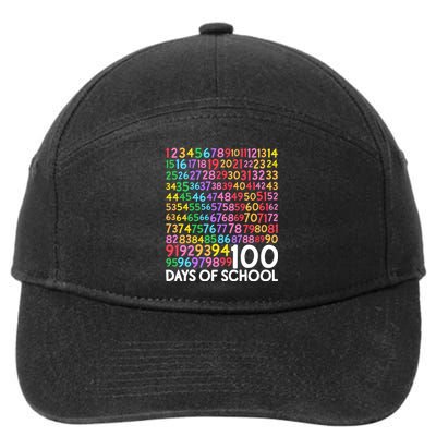 100th Day Of School Teacher 100 Days Math Numbers 7-Panel Snapback Hat