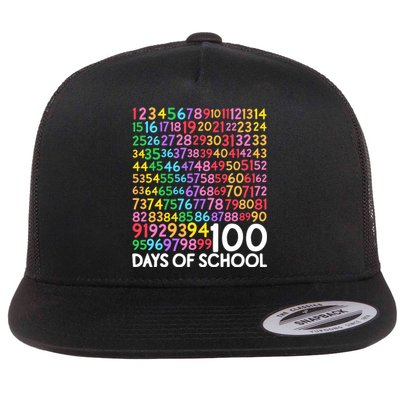 100th Day Of School Teacher 100 Days Math Numbers Flat Bill Trucker Hat