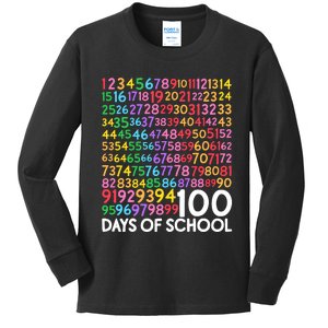 100th Day Of School Teacher 100 Days Math Numbers Kids Long Sleeve Shirt