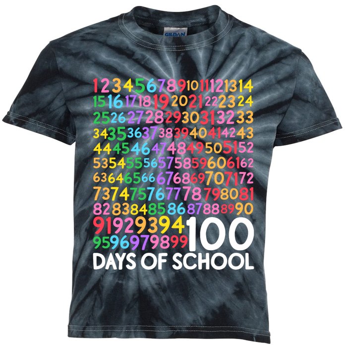 100th Day Of School Teacher 100 Days Math Numbers Kids Tie-Dye T-Shirt