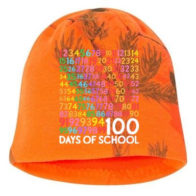 100th Day Of School Teacher 100 Days Math Numbers Kati - Camo Knit Beanie