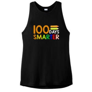 100th Day Of School Teacher 100 Days Smarter Ladies PosiCharge Tri-Blend Wicking Tank