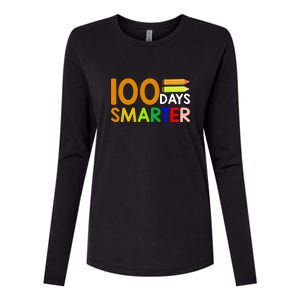 100th Day Of School Teacher 100 Days Smarter Womens Cotton Relaxed Long Sleeve T-Shirt