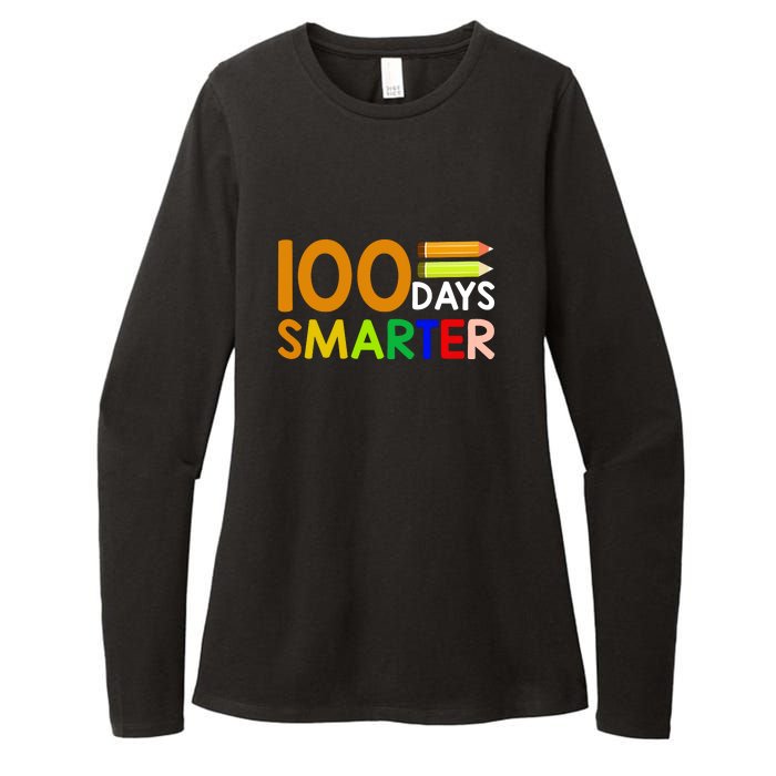 100th Day Of School Teacher 100 Days Smarter Womens CVC Long Sleeve Shirt