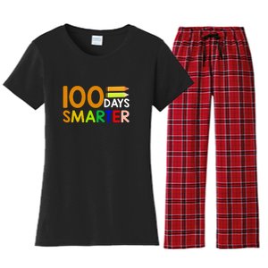 100th Day Of School Teacher 100 Days Smarter Women's Flannel Pajama Set