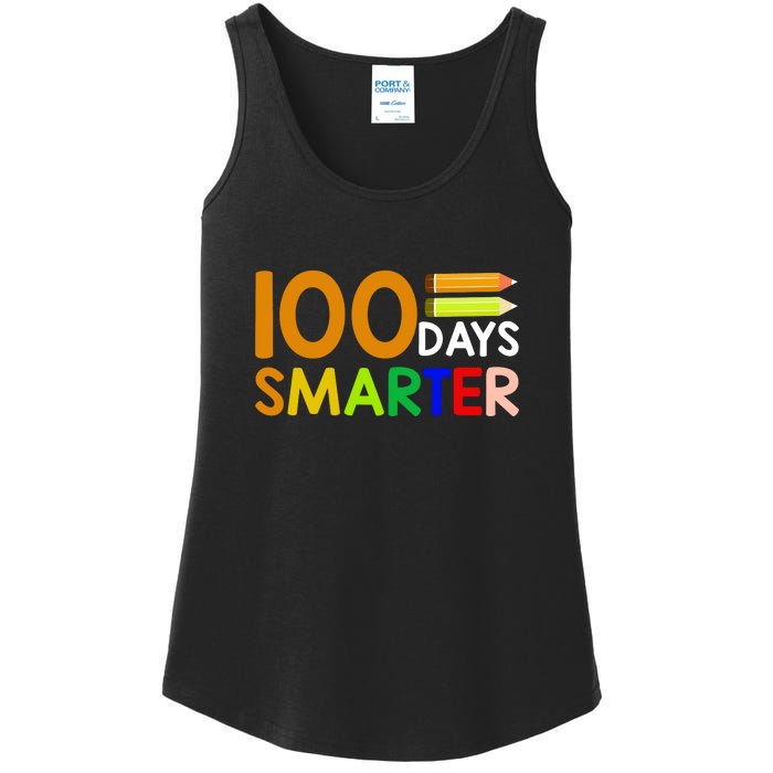 100th Day Of School Teacher 100 Days Smarter Ladies Essential Tank