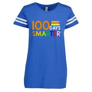 100th Day Of School Teacher 100 Days Smarter Enza Ladies Jersey Football T-Shirt