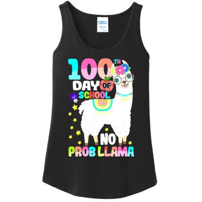 100th Day of School No Probllama Llama 100 Days Smarter  Ladies Essential Tank