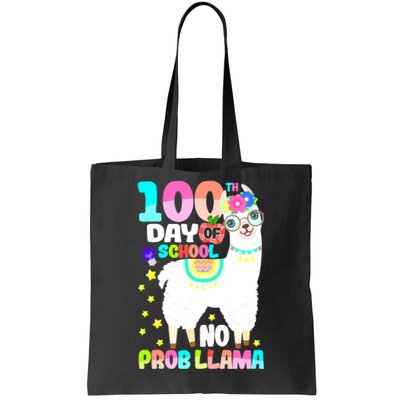 100th Day of School No Probllama Llama 100 Days Smarter  Tote Bag