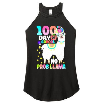 100th Day of School No Probllama Llama 100 Days Smarter  Women’s Perfect Tri Rocker Tank