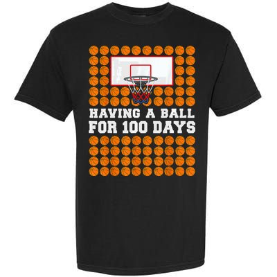 100 Days Of School Basketball 100th Day Balls For Boys Garment-Dyed Heavyweight T-Shirt