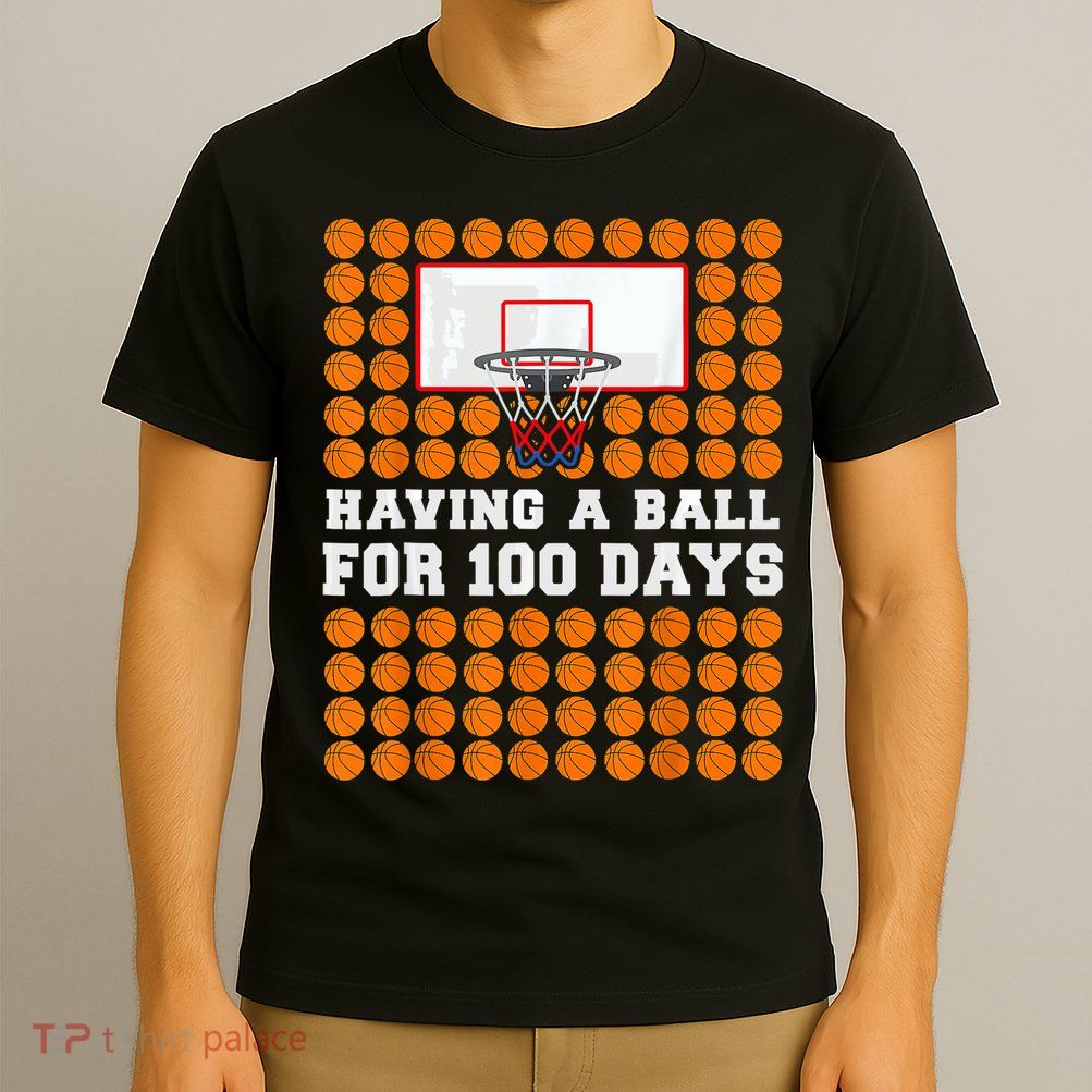 100 Days Of School Basketball 100th Day Balls For Boys T-Shirt