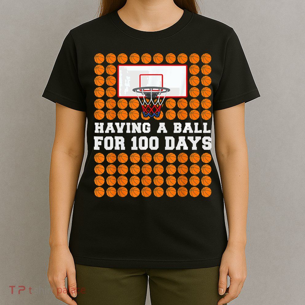 100 Days Of School Basketball 100th Day Balls For Boys T-Shirt