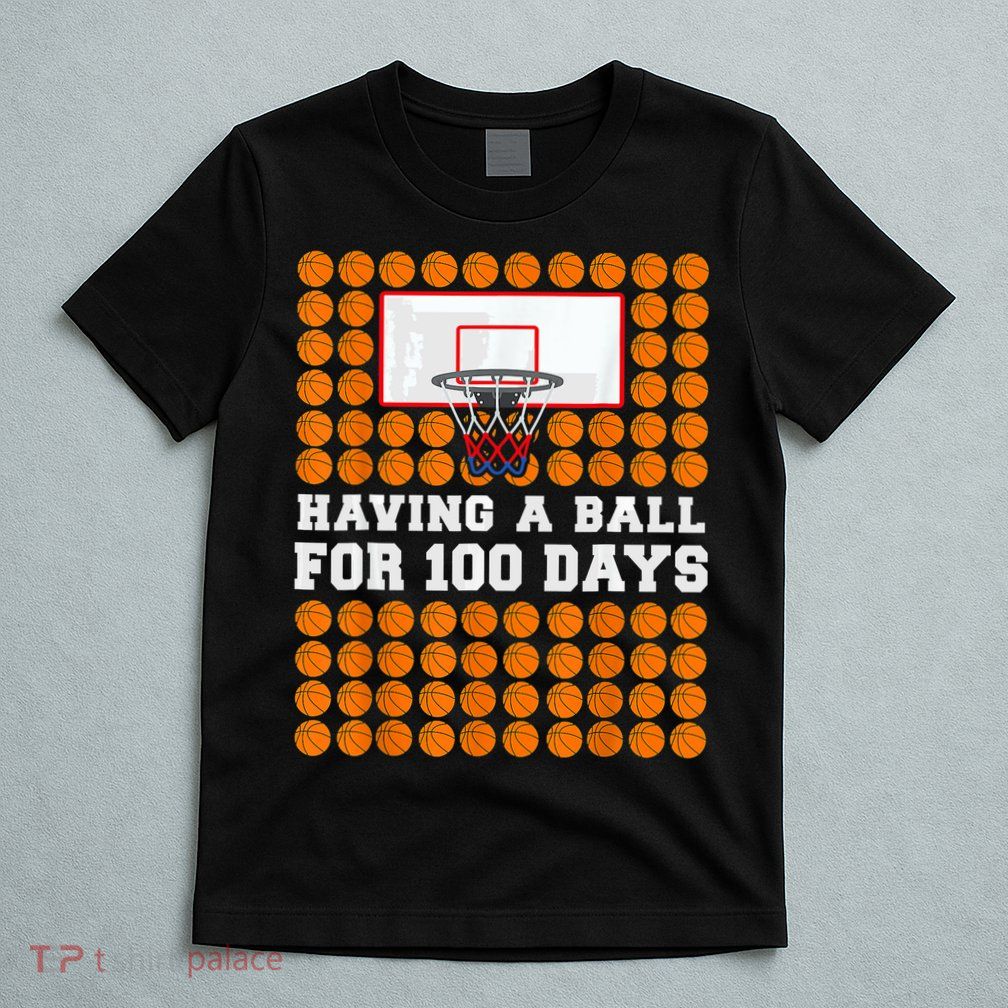 100 Days Of School Basketball 100th Day Balls For Boys T-Shirt
