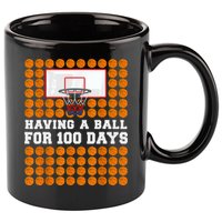 100 Days Of School Basketball 100th Day Balls For Boys 11oz C Handle Ceramic Mug