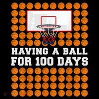 100 Days Of School Basketball 100th Day Balls For Boys Drawstring Bag