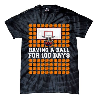 100 Days Of School Basketball 100th Day Balls For Boys Tie-Dye T-Shirt