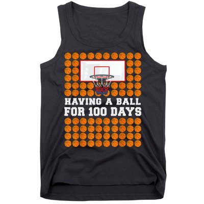 100 Days Of School Basketball 100th Day Balls For Boys Tank Top