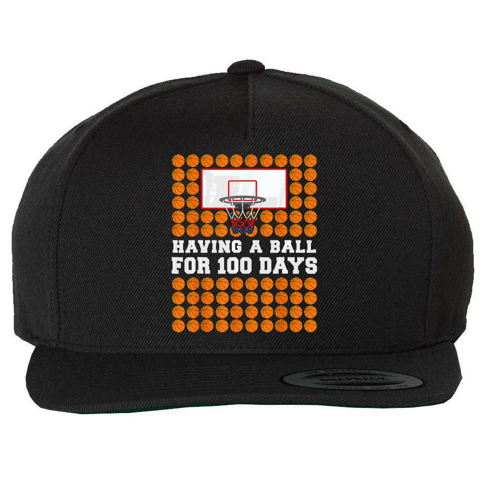 100 Days Of School Basketball 100th Day Balls For Boys Wool Snapback Cap