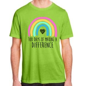 100 Days Of Making A Difference 100th Day Of School Adult ChromaSoft Performance T-Shirt