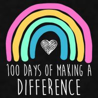 100 Days Of Making A Difference 100th Day Of School Ladies PosiCharge Tri-Blend Wicking Tank