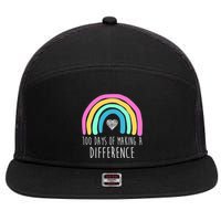 100 Days Of Making A Difference 100th Day Of School 7 Panel Mesh Trucker Snapback Hat