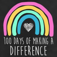 100 Days Of Making A Difference 100th Day Of School 7 Panel Mesh Trucker Snapback Hat