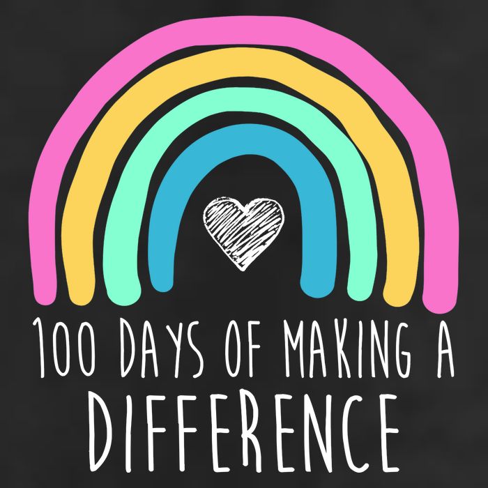 100 Days Of Making A Difference 100th Day Of School 7 Panel Mesh Trucker Snapback Hat