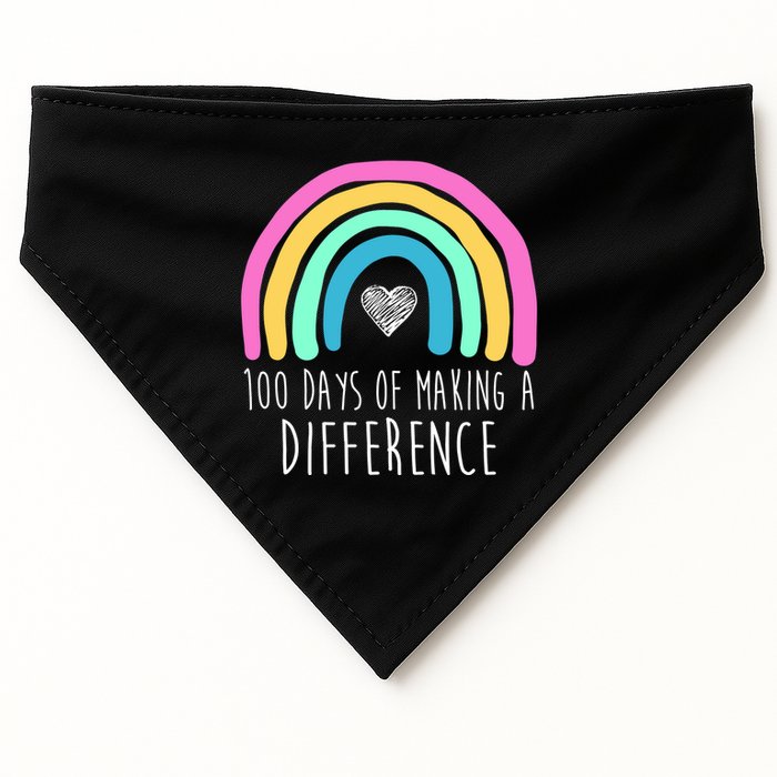 100 Days Of Making A Difference 100th Day Of School USA-Made Doggie Bandana