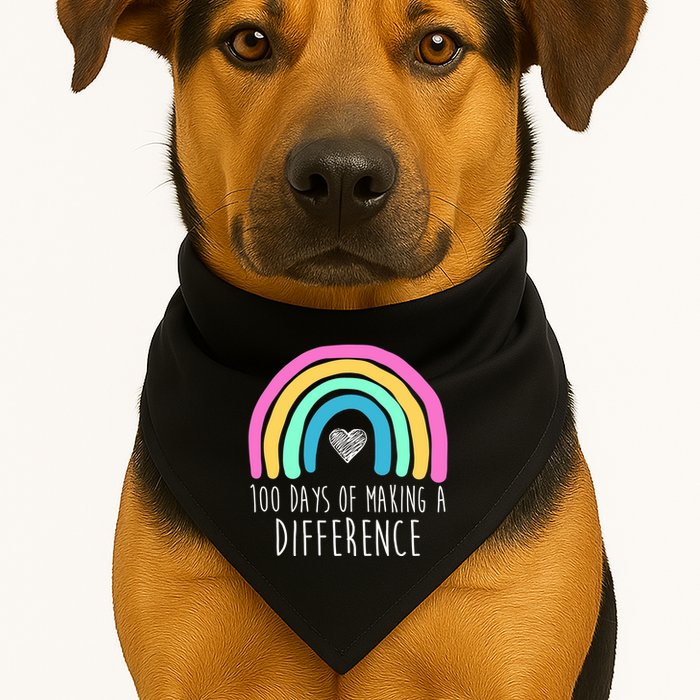 100 Days Of Making A Difference 100th Day Of School USA-Made Doggie Bandana