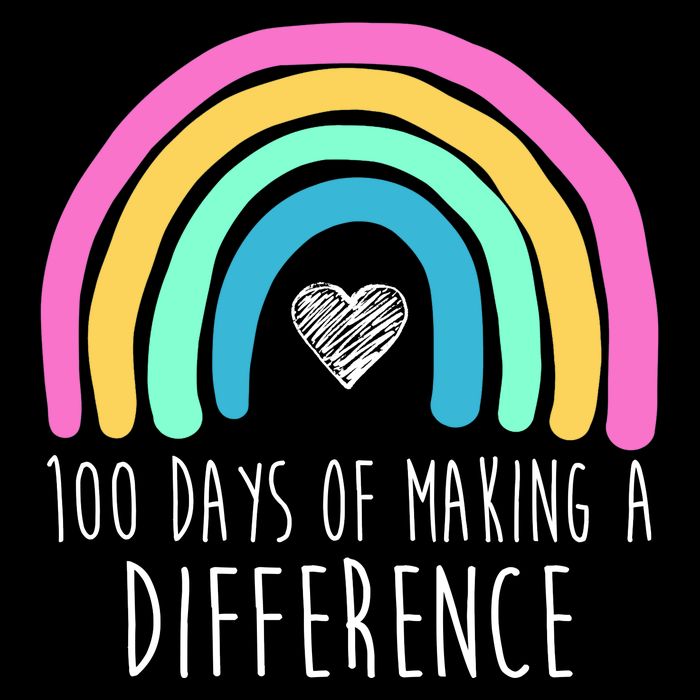 100 Days Of Making A Difference 100th Day Of School USA-Made Doggie Bandana