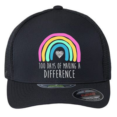 100 Days Of Making A Difference 100th Day Of School Flexfit Unipanel Trucker Cap