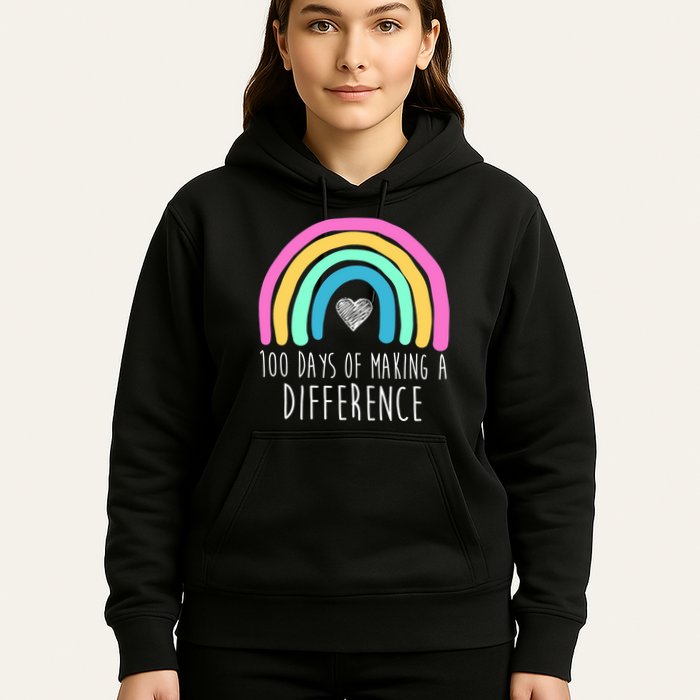 100 Days Of Making A Difference 100th Day Of School Hoodie