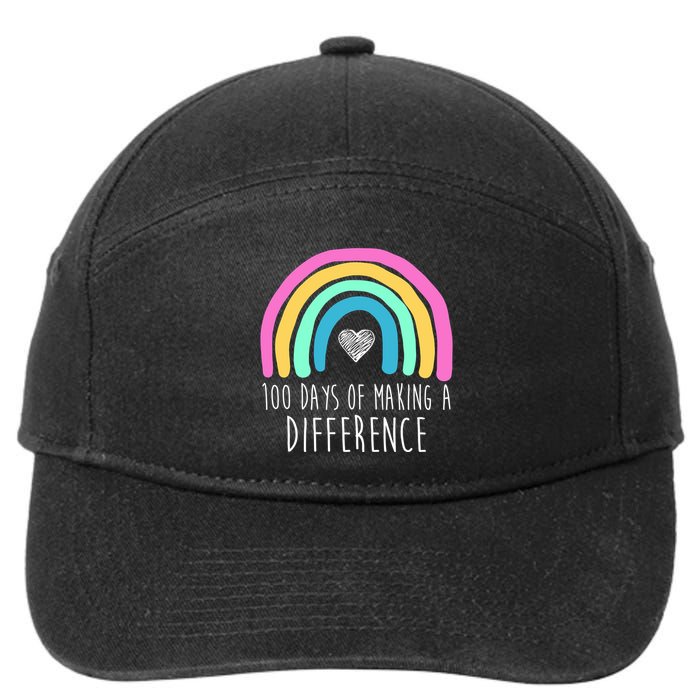 100 Days Of Making A Difference 100th Day Of School 7-Panel Snapback Hat