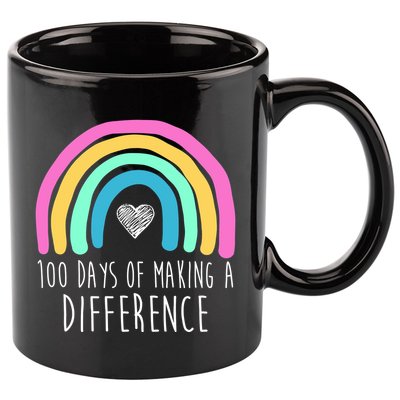 100 Days Of Making A Difference 100th Day Of School 11oz C Handle Ceramic Mug