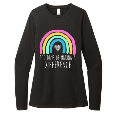 100 Days Of Making A Difference 100th Day Of School Womens CVC Long Sleeve Shirt