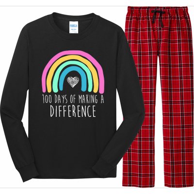 100 Days Of Making A Difference 100th Day Of School Long Sleeve Pajama Set