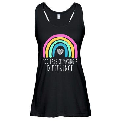 100 Days Of Making A Difference 100th Day Of School Ladies Essential Flowy Tank